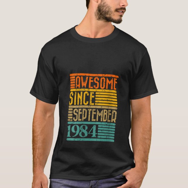 Womens Awesome Since September 1984 40 Years Old 4 T-Shirt (Front)