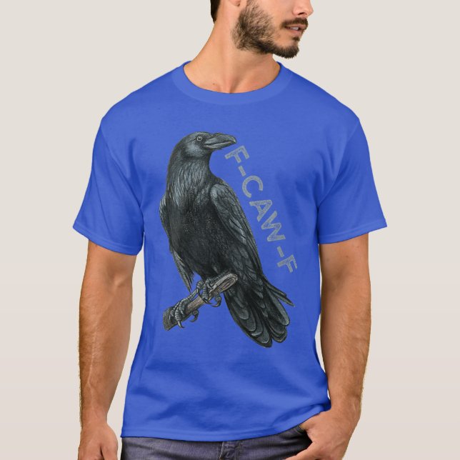 Womens awF Black Bird Crow Funny Bird Cawing Grung T-Shirt (Front)