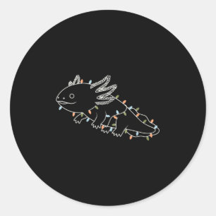 Womens Axolotl Tree Merry Christmas Funny Ugly Chr Classic Round Sticker