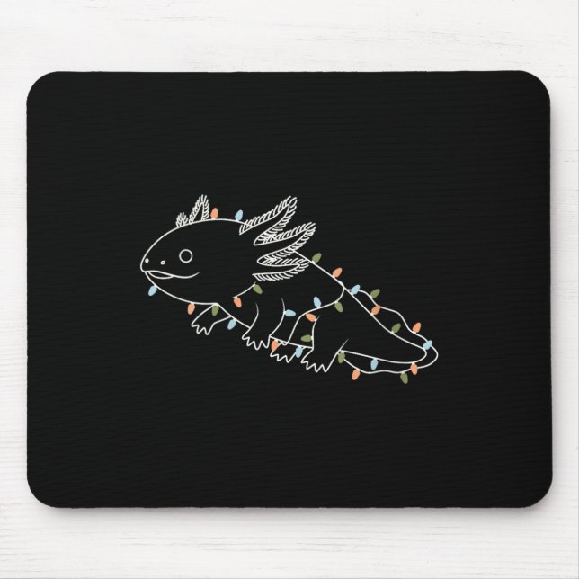 Womens Axolotl Tree Merry Christmas Funny Ugly Chr Mouse Mat (Front)