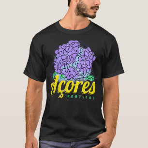 Womens Azores Hydrangea Flower Island Portugal Vin T-Shirt