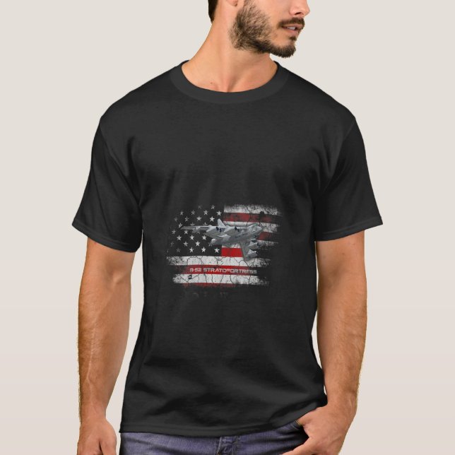 Womens B 52 Stratofortress Bomber Aeroplane Flag B T-Shirt (Front)