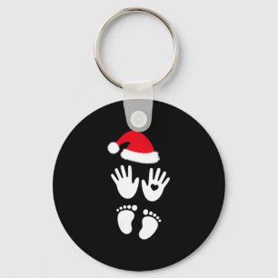 Womens Baby Bump First Christmas  Key Ring
