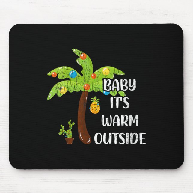 Womens Baby It's Warm Outside Funny Christmas In J Mouse Mat (Front)