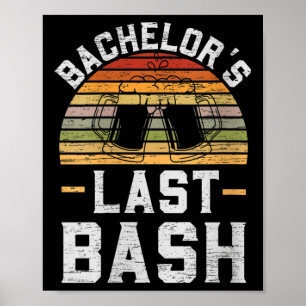 Womens Bachelor´s Last Bash Vintage Groomsquad Gro Poster