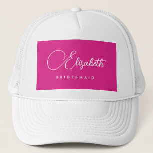 Womens Bachelorette Party Bridesmaid Name Pink Trucker Hat