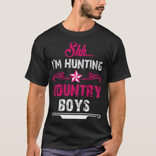 Womens Backprint Shh I Am Hunting Country Boys T-Shirt (Front)