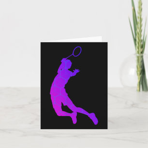 Womens Badminton Player Badminton Shuttle  Card