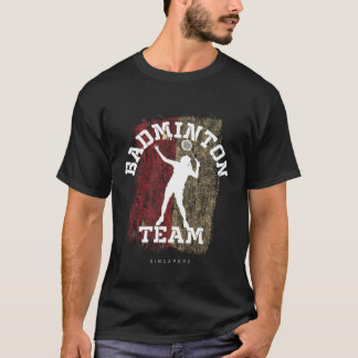 Womens Badminton Singapore Net Games Player Badmin T-Shirt