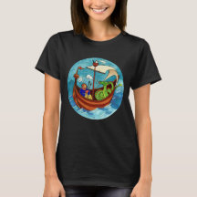 Women's Bagpipe Boat Band dark T-shirt