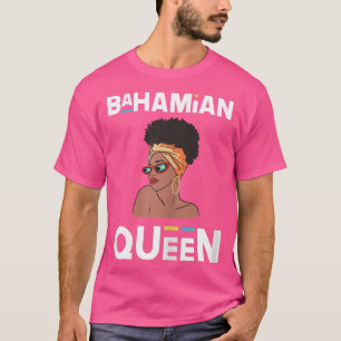 Womens Bahamian Queen Bahamas Flag Black Pride Ba T-Shirt