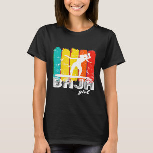 Womens Baja Surf Girl Retro Vintage Northern Baja T-Shirt