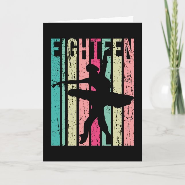 Womens Ballet 18th Birthday Ballerina Dancer Tutu Card (Front)