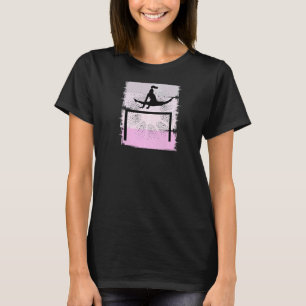 Womens Bar Queen Pink Gymnast Gymnastics Parallel  T-Shirt