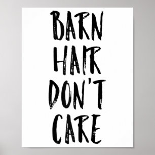 Womens Barn Hair Dont Care Funny Horse Gift For Ho Poster