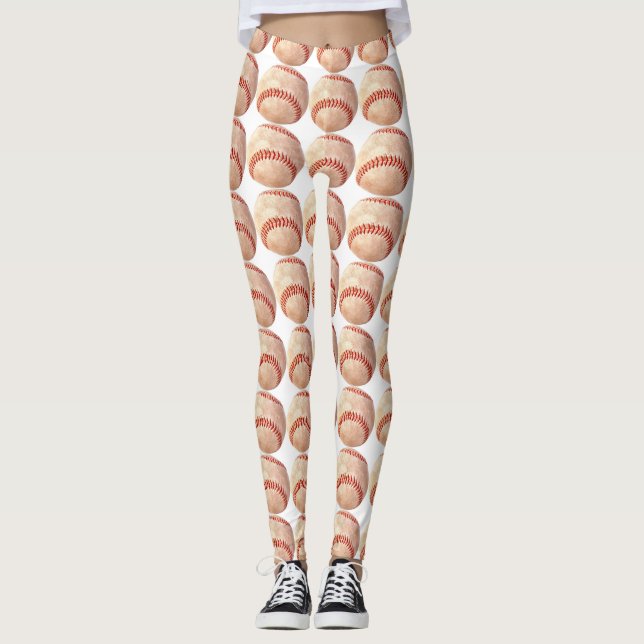 Women's Baseball Ball All Over Leggings (Front)