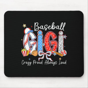 Women's baseball gigi crazy proud loud funny gigi mouse mat