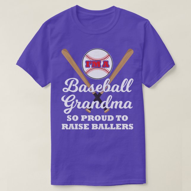 Womens Baseball grandma so proud to raise ballers  T-Shirt (Design Front)