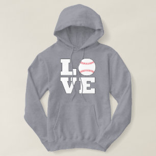 Women's Baseball LOVE Baseball Mum or Fan Sports Hoodie