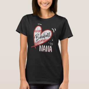 Womens Baseball Nana Grandma Heart Baseball Women T-Shirt