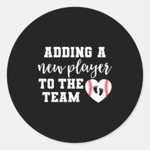 Womens Baseball Pregnancy Announcement Shirt Sprin Classic Round Sticker