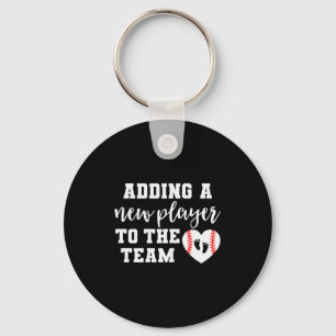 Womens Baseball Pregnancy Announcement Shirt Sprin Key Ring