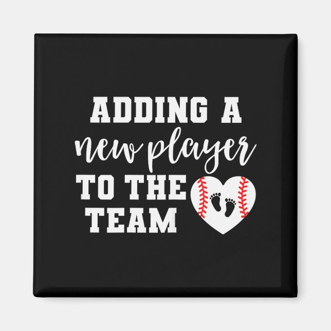Womens Baseball Pregnancy Announcement Shirt Sprin Magnet (Front)