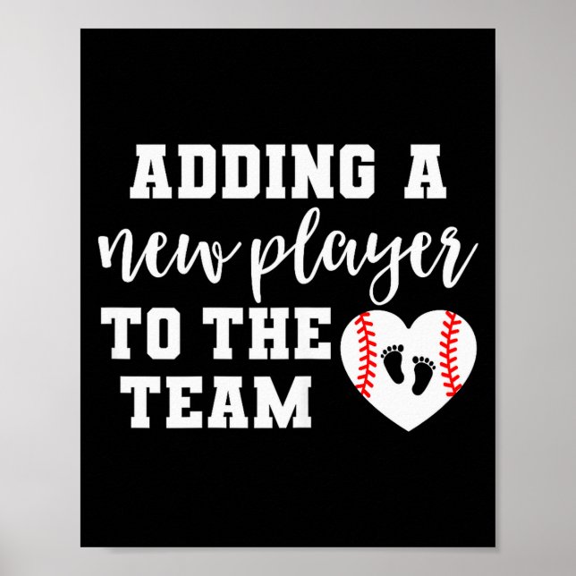 Womens Baseball Pregnancy Announcement Shirt Sprin Poster (Front)