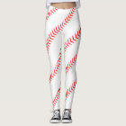 Women's Baseball Stitches (Seams) White Leggings