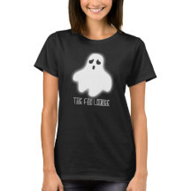 Women's Basic black Tee Halloween Ghost