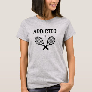 Women's Basic T-Shirt Addicted to Tennis Grey