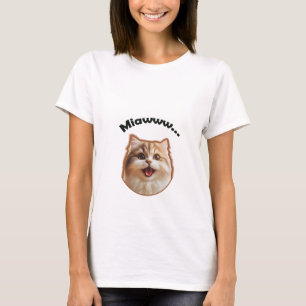 Womens Basic T-Shirt Miaw Cat