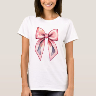 Womens Basic T-Shirt pink bow