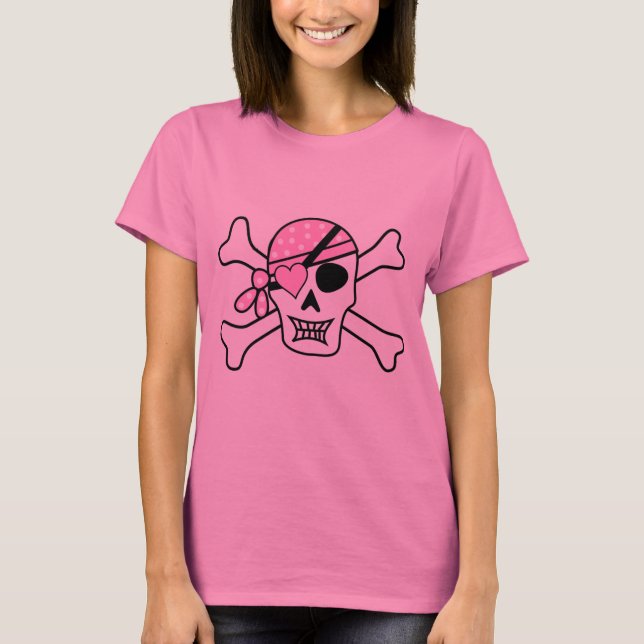 Women's Basic T-Shirt/Pirate Skull T-Shirt (Front)