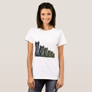 Women's Basic T-Shirt, White Horses Art T-Shirt