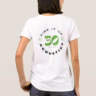 WOMENS Basic Tee: Alien Fire it Up front+30th back T-Shirt