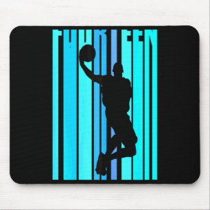 Womens basketball 14th birthday boy mens dad retro mouse mat