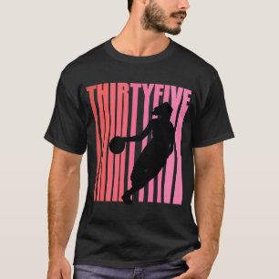 Womens Basketball 35th Birthday Retro 35 Sunset Si T-Shirt