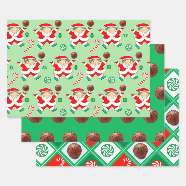 Women's Basketball Christmas Wrapping Paper Sheet (Set)