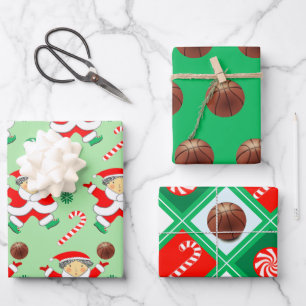 Women's Basketball Christmas Wrapping Paper Sheet