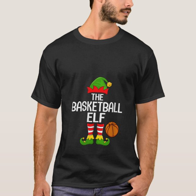 Womens Basketball Elf Xmas Matching Family Elf Squ T-Shirt (Front)
