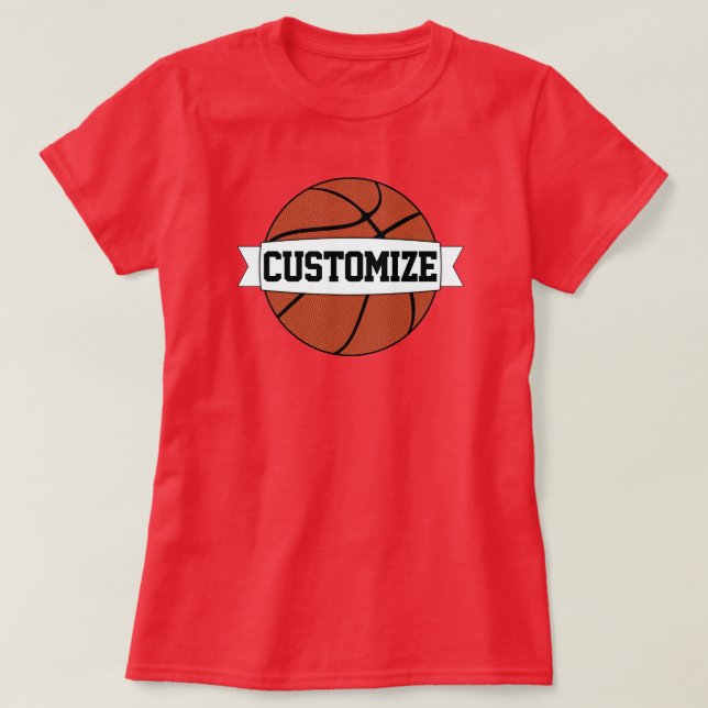 Women's Basketball Player/Coach Custom Team Name T-Shirt (Design Front)
