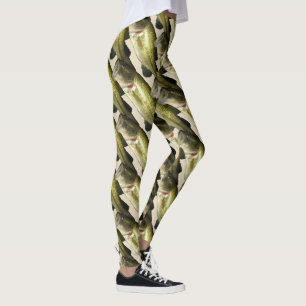 Womens Bass Fishing Pattern Design Leggings
