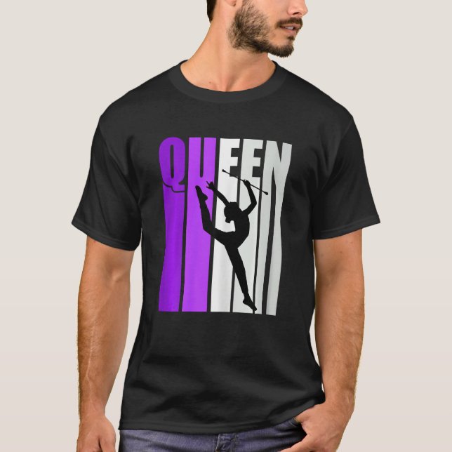 Womens Baton Twirling Queen Mauve Competition Yout T-Shirt (Front)