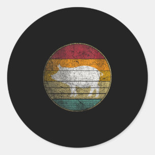 Women's bbq pig - vintage birthday mother's classic round sticker