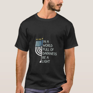 Womens Be A Light Happy Hanukkah V Neck  T-Shirt