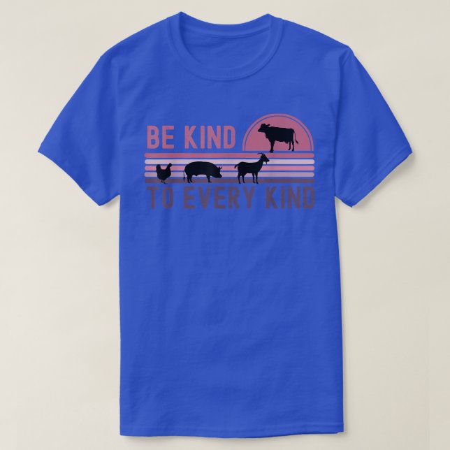 Women's Be Kind To Every Kind Retro Vegan Vegetari T-Shirt (Design Front)