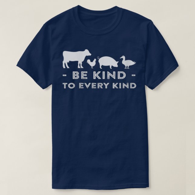 Womens Be Kind To Every Kind Vegan Vegetarian Retr T-Shirt (Design Front)