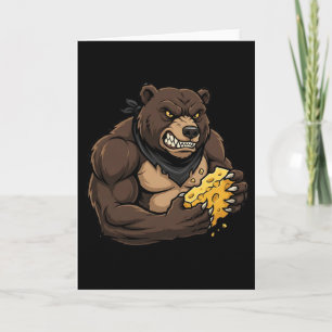 Womens Bear Eating Cheese Card