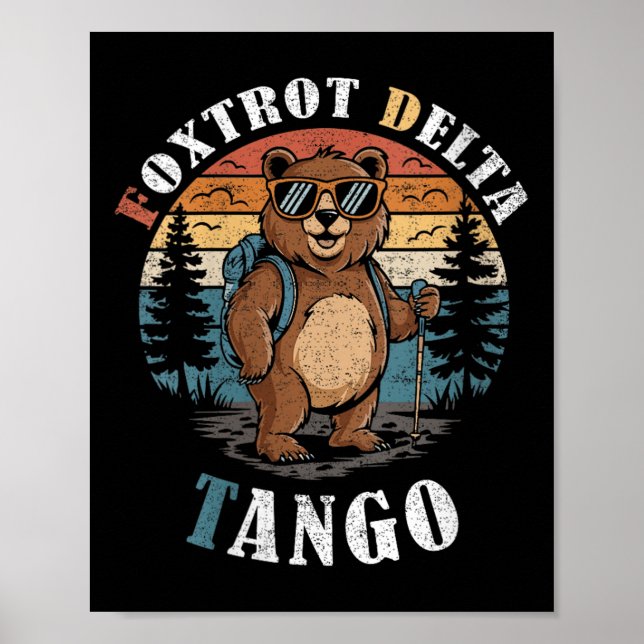 Womens Bear Foxtrots Deltas Tangos Funny Bear V-ne Poster (Front)